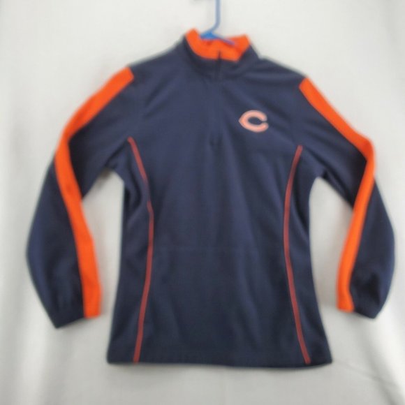 CHICAGO BEARS Sweater NFL Women's Long Sleeve 1/4 Zip Fleece Pullover Blue Med - Picture 3 of 12